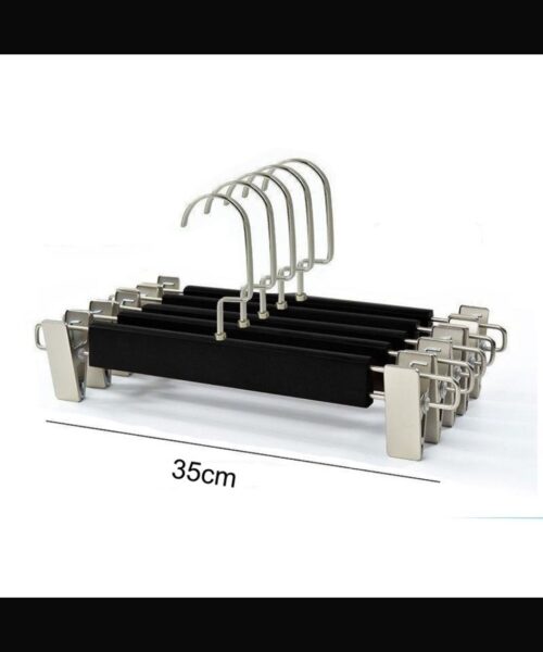 קולב קליפס עץ מכנסיים בצבע שחור