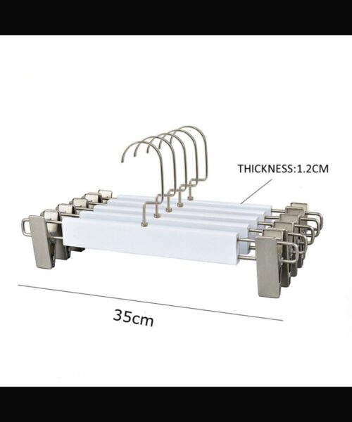 קולב קליפס עץ מכנסיים בצבע לבן