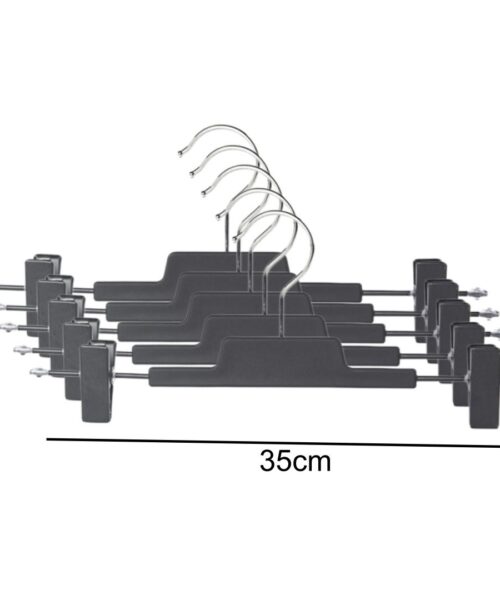 קולב פלסטיק קליפס למכנסיים בצבע שחור גימור מט