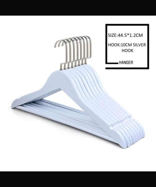 קולב עץ בצבע לבן ראש גדול